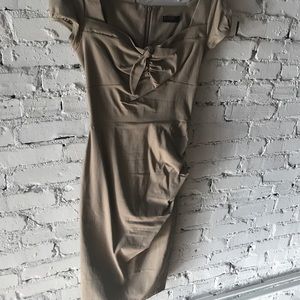ASOS beige cap sleeve bodycon pencil dress